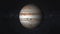 Jupiter - High resolution 3D footage of rotating planet Jupiter in the solar system with its moons