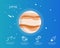 The Jupiter infographic in universe concept.