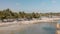 Jupiter Inlet in Florida, sunset aerial view