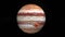 Jupiter planet with high detailed surface with stars in the background, scientific jupiter globe wallpaper