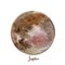 Jupiter planet watercolor isolated on white background. Watercolour hand drawn gray, rose and beige planet magic art