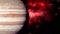 Jupiter`s Planet Atmosphere isolated on black background, Solar Atmosphere isolated on black background. Realistic Jupiter surface