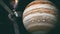 Jupiter and satellite juno, 3D rendering.