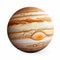 Jupiter On White Background: Striated Resin Veins In Light Orange And Gray