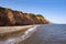 Jurassic coast at Sidmouth, red sandstone cliffs and beach