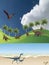 Jurassic dinosaur landscape