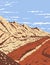 The Jurassic Navajo Sandstone in San Rafael Reef located in Glen Canyon National Recreation Area Utah WPA Poster Art