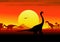 Jurassic sunset background