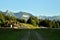 JurgÃ³w village in Poland, view of the Tatras, Muran peak, ski lift