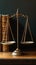 Juridical ambiance Scales of justice and law books in a library