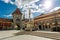 Jurisics square in the historical beautiful KÅ‘szeg Hungary with statue