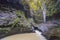 Jurug Putri waterfall in the tropical forest of Purworejo, Indonesia