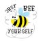 Just bee yourself - positive phrase with cute smiley bee
