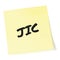 Just in case initialism JIC black marker written acronym text, isolated yellow post-it to-do list sticky note reminder