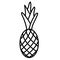 Just a freehand drawing of pineapple, lineart thick stroke, black and white sketch. tropical fruit pineapple clip art