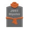 Just hipster - cute headstone, vector illustration