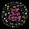 Just keep going lettering poster.