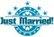 Just married label isolated