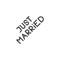 Just married lettering line icon