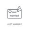 Just married linear icon. Modern outline Just married logo conce