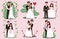 Just married newlywed bride and groom portrait set