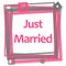 Just Married Pink Grey Frame