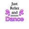 Just relax and dance doodle lettering motivation postcard.