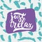 Just relax - hand drawn lettering phrase on the white background. Fun brush ink inscription for photo overlays