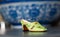 Just the right shoe summer buzz miniature ceramic green jewelled shoe.