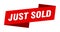 just sold banner template. ribbon label sign. sticker