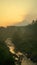 Just before sunrise on Mount Merbabu with the Pabelan river foreground.