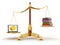 Justice Balance with Books and Laptop (clipping path included)