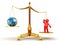 Justice Balance with Globe and man (clipping path included)