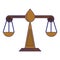 Justice balance symbol isolated blue lines