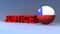 Justice with Chile flag on blue