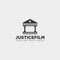 justice cinema home film simple logo template vector illustration icon element