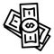 Justice corrupt money icon, outline style