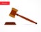 Justice gavel auction icon flat style design