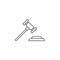 Justice gavel outline icon. Elements of Law illustration line icon. Signs, symbols and vectors can be used for web, logo, mobile