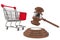 Justice Gavel with Shopping Cart