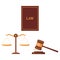 Justice hammer and scales, law isolated on white background. Judge gavel. Auction, judge cocept. Vector flat design