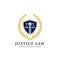 Justice law badge logo design template. emblem of attorney logo vector design