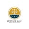 Justice law badge logo design template. emblem of attorney logo vector design with scales and star illustration