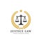 Justice law badge logo design template. emblem of attorney logo vector design. scales vector illustration