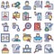 justice and Law Isolated Vector Icons set every single icon can easily modify or edit