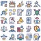 Justice and Law Isolated Vector Icons set every single icon can easily modify or edit