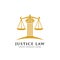 justice law logo design template. attorney logo vector design. scales and pillar of justice vector