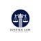justice law logo design template. attorney logo vector design. scales and pillar vector illustration logo