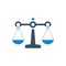 Justice law scales Gd pr penalties balance icon vector illustration