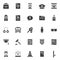 Justice and law vector icons set